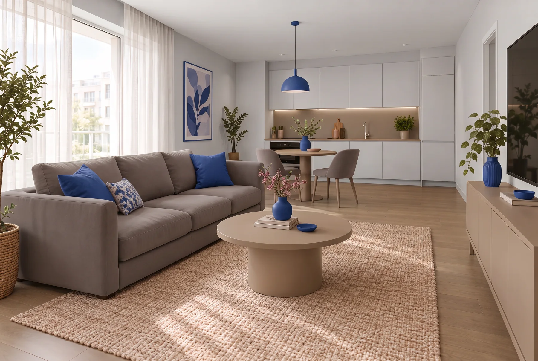 Серый, белый и глубокий синий